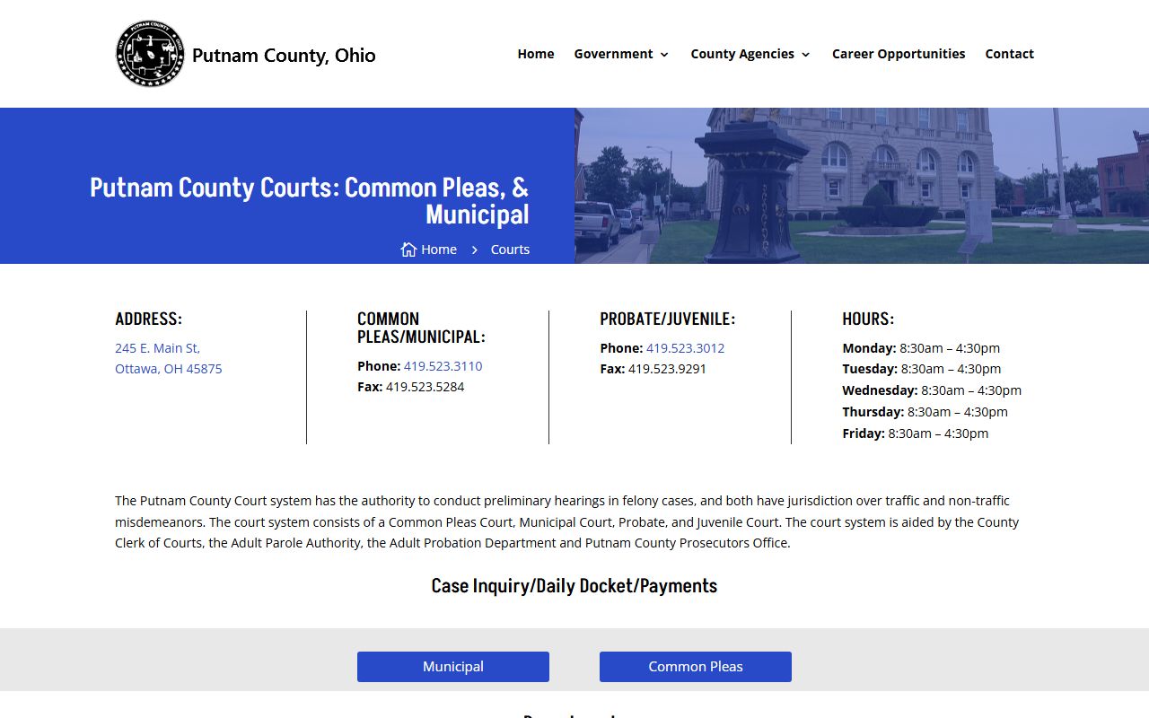 Putnam County divorce decree court of common pleas