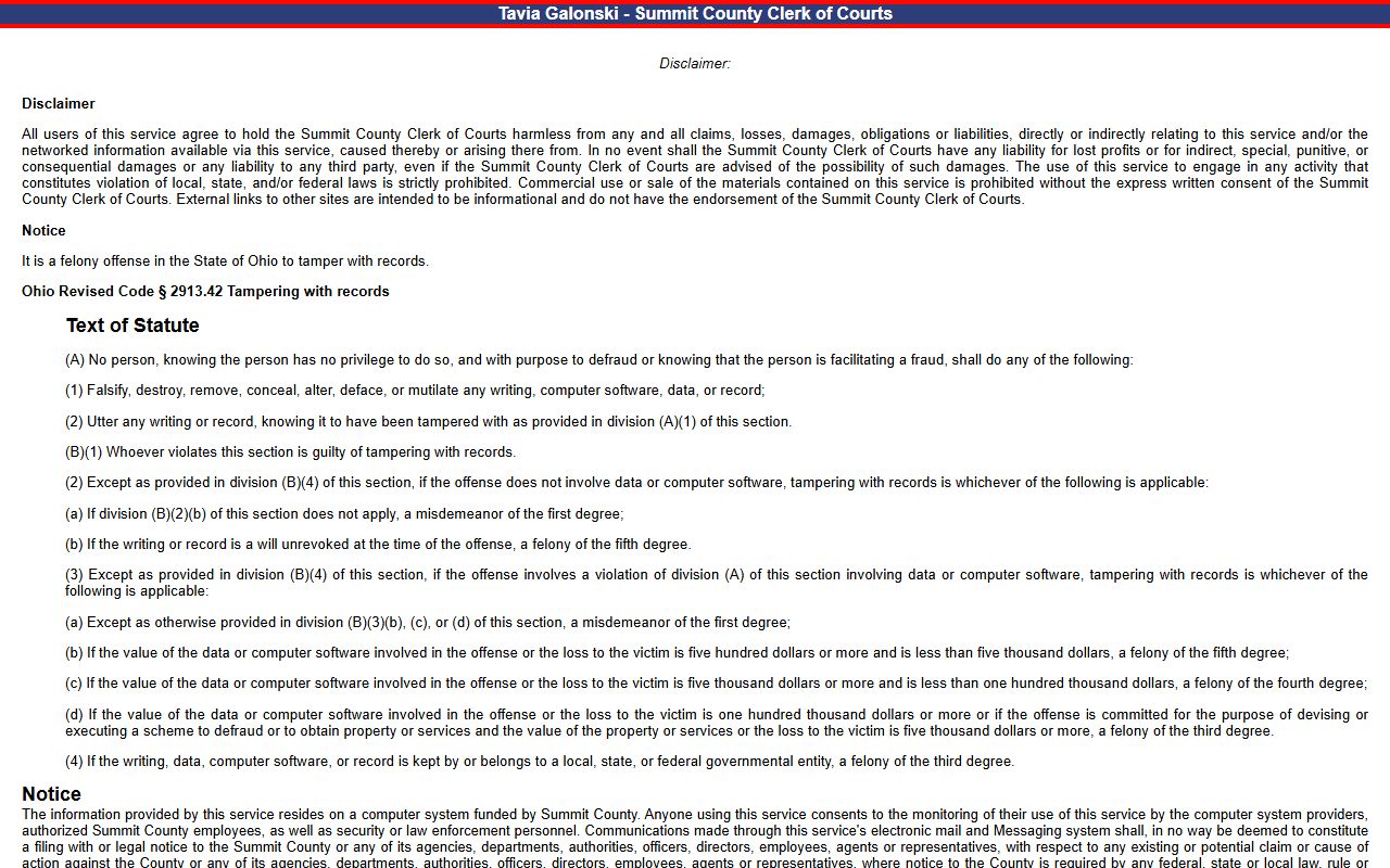 Summit County divorce decree clerk of courts