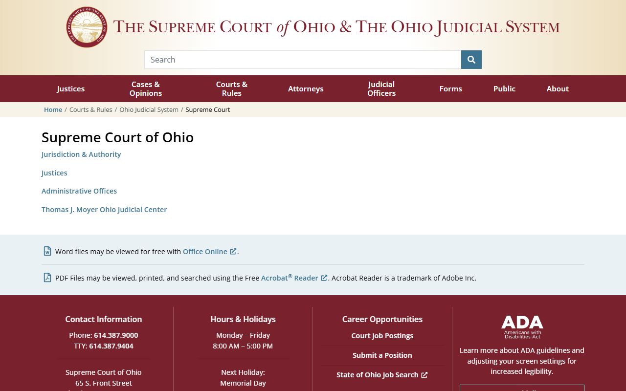 Ohio divorce decree court system overview
