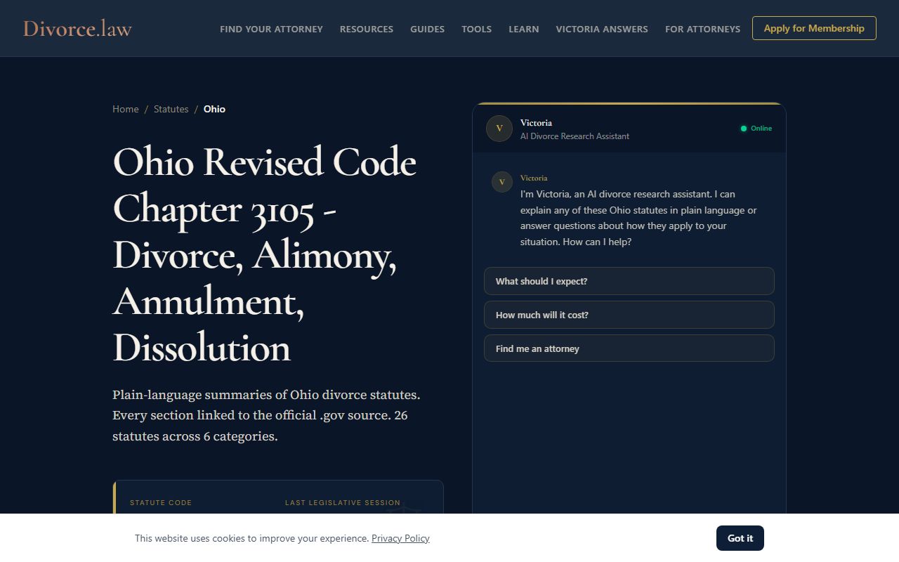 Ohio Revised Code Chapter 3105 divorce decree laws